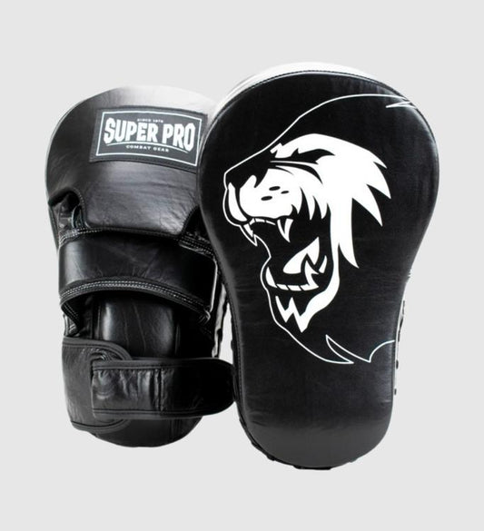 Super Pro Handpads Curved Long - Zwart/Wit - Trap & Stootkussens