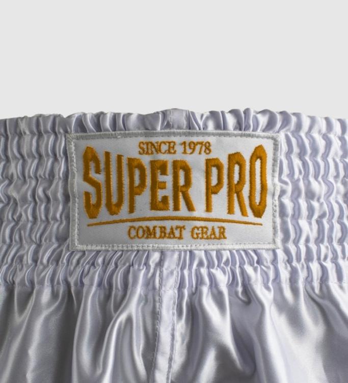 Super Pro Kickboks Broekje Brave - Wit/Goud - Shorts