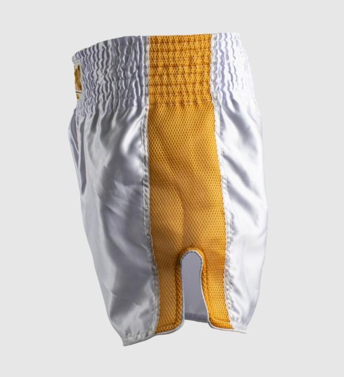 Super Pro Kickboks Broekje Brave - Wit/Goud - Shorts