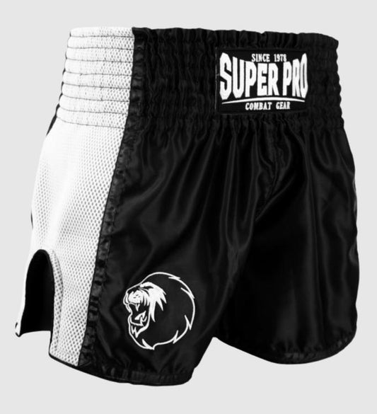 Super Pro Kickboks Broekje Brave - Zwart/Wit - Shorts