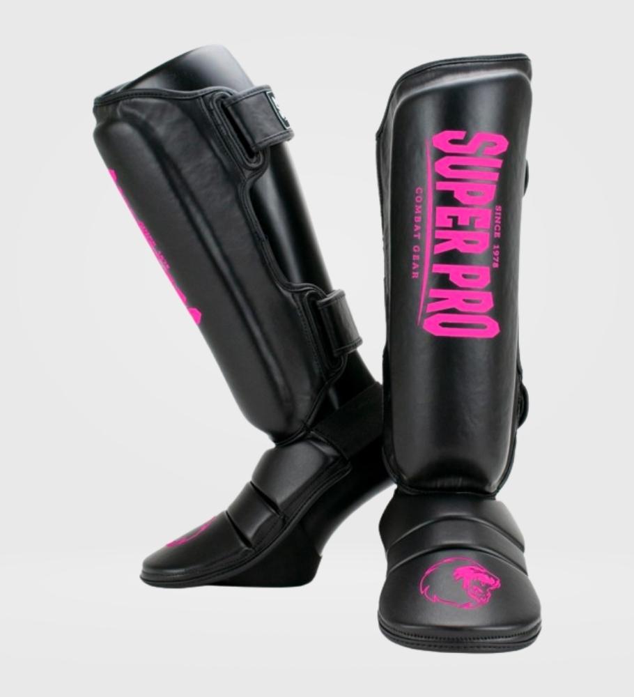 Super Pro Kickboks Scheenbeschermers Protector - Zwart/Roze - Scheenbeschermers