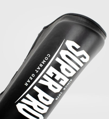 Protège-tibias Super Pro Kickboxing Protector – Noir/Blanc – Protège-tibias