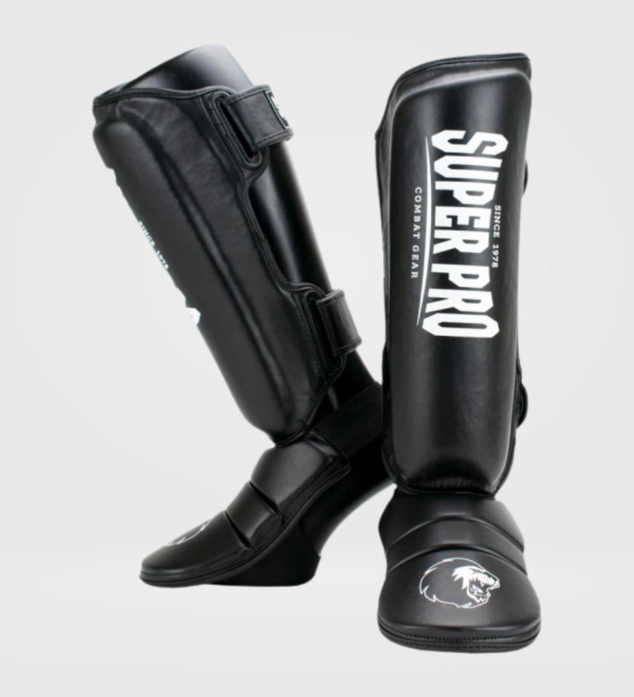 Super Pro Kickboks Scheenbeschermers Protector - Zwart/Wit - Scheenbeschermers