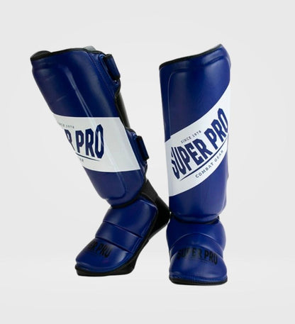 Super Pro Kickboks Scheenbeschermers Rebel - Blauw/Wit - Scheenbeschermers