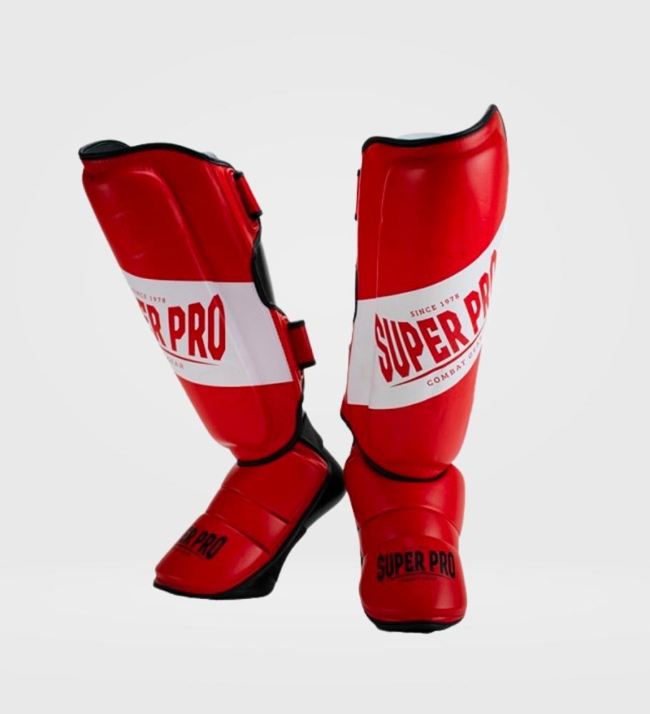 Super Pro Kickboks Scheenbeschermers Rebel - Rood/Wit - Scheenbeschermers