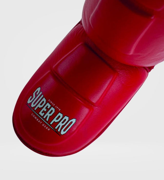 Super Pro Schienbeinschoner Thai Pro Leder – Rot – Schienbeinschoner