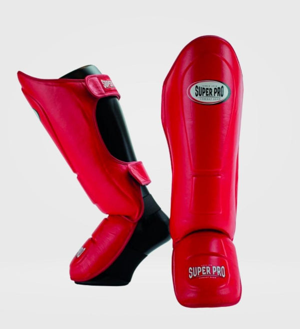 Super Pro Schienbeinschoner Thai Pro Leder – Rot