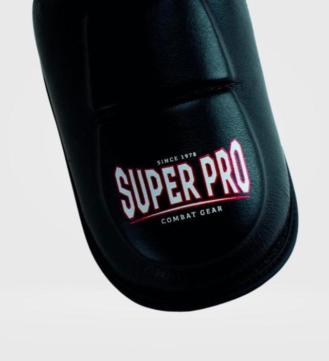 Espinilleras Super Pro Kickboks Thai Pro Piel – Negro – Espinilleras