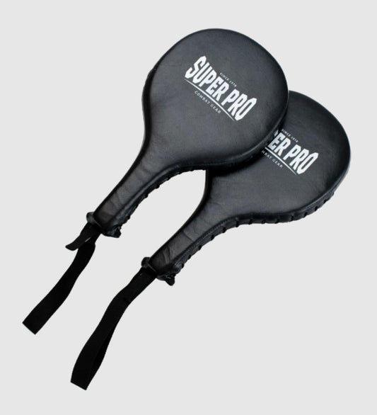 Super Pro Speed Paddles Leer - Zwart - Trap & Stootkussens