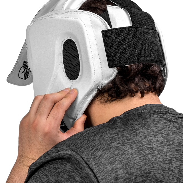Casco da boxe Hayabusa T3 con protezione zigomi – Bianco/Nero