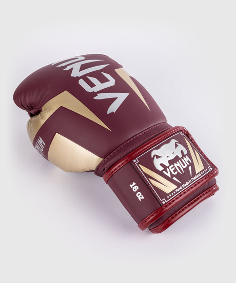 Guantes de boxeo Venum Elite – Burgundy Rojo/Oro