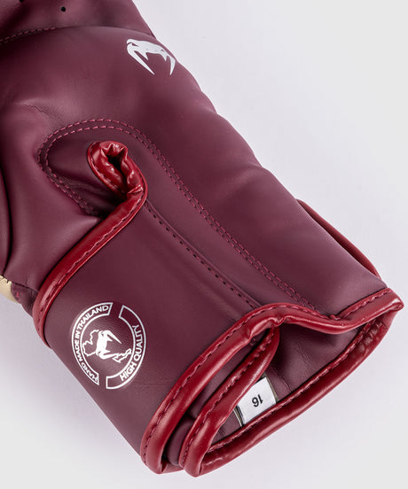 Guantes de boxeo Venum Elite – Burgundy Rojo/Oro