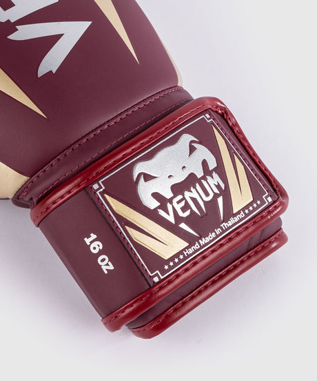 Guantes de boxeo Venum Elite – Burgundy Rojo/Oro