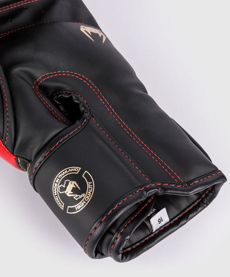 Guantes de boxeo Venum Elite – Negro/Oro/Rojo