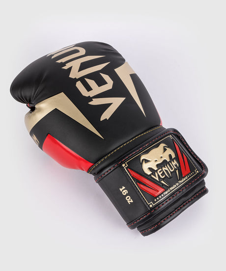 Guantes de boxeo Venum Elite – Negro/Oro/Rojo
