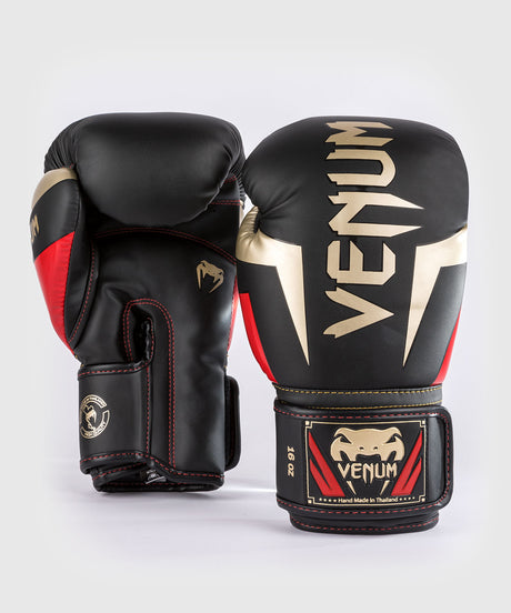 Guantes de boxeo Venum Elite – Negro/Oro/Rojo