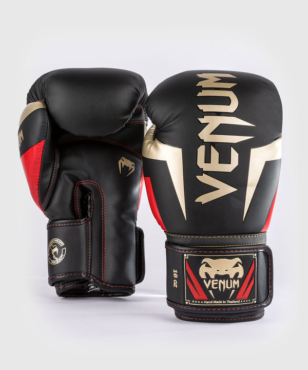Venum Boxhandschuhe Elite – Schwarz/Gold/Rot