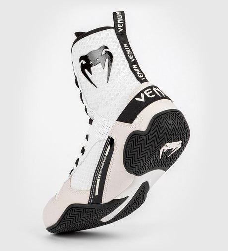 Chaussures de boxe Venum Elite – Blanc/Noir – Chaussures de boxe