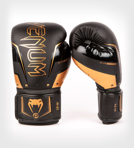 Venum (Kick)Bokshandschoenen Elite Evo - Zwart/Brons - (Kick)Bokshandschoenen