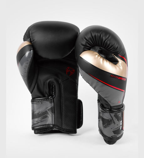 Mănuși de box Venum Elite Evo – Negru/Auriu/Roșu