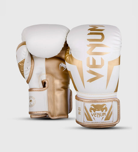 Gants de boxe Venum Elite – Blanc/Or – Gants de boxe