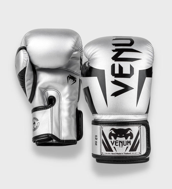 Venum Elite Boxhandschuhe – Silber/Schwarz