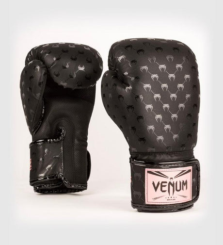 Guantes de boxeo Venum Impact Monogram – Negro/Oro Rosa