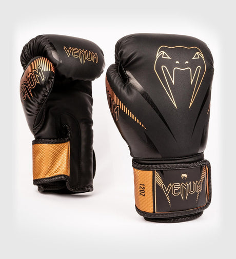 Guantes de boxeo Venum Impact – Negro/Bronce – Guantes de boxeo
