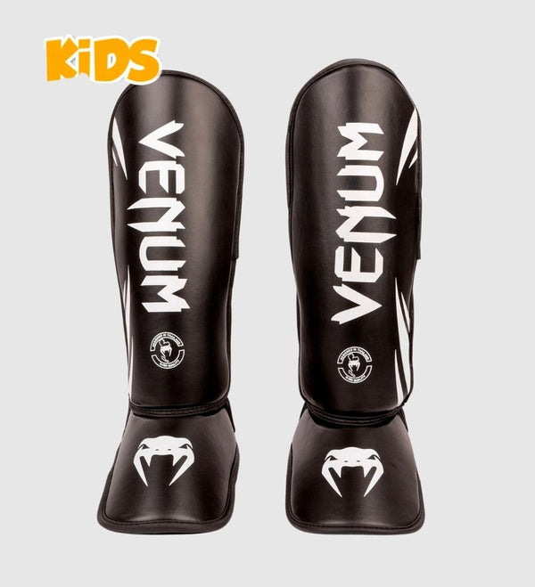 Protège-tibias de kickboxing Venum Challenger Enfant – Noir/Blanc