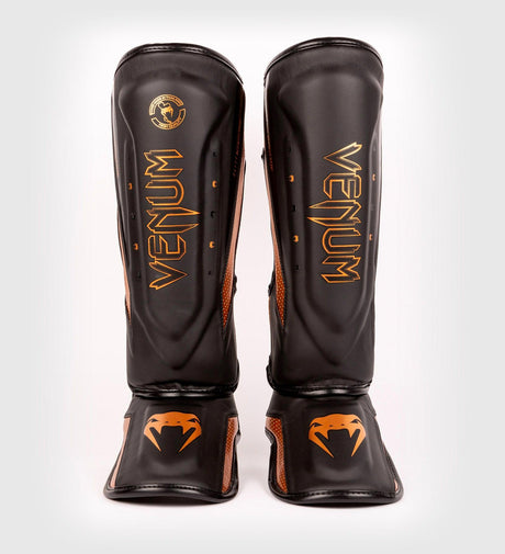 Venum Kickboks Scheenbeschermers Elite Evo - Zwart/Brons - Scheenbeschermers