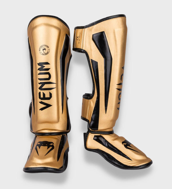 Venum Schienbeinschoner Kickboxen Elite – Gold/Schwarz