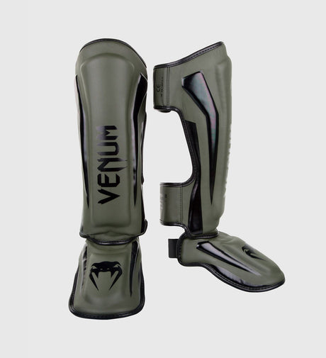 Paratibie da kickboxing Venum Elite – Verde/Nero – Paratibie
