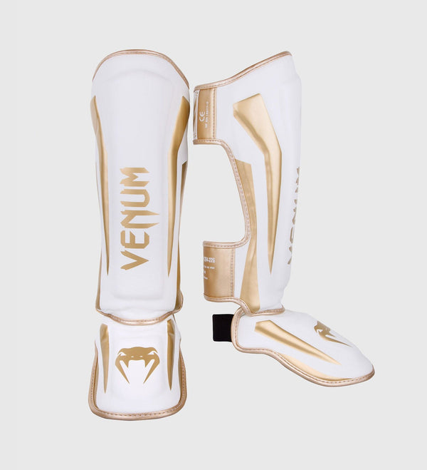 Venum Schienbeinschoner Kickboxen Elite – Weiß/Gold