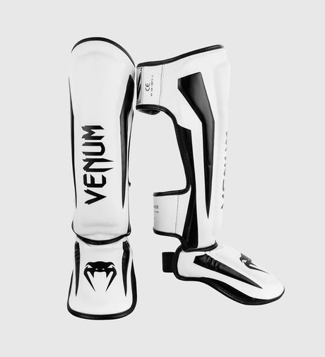 Venum Kickboks Scheenbeschermers Elite - Wit/Zwart - Scheenbeschermers