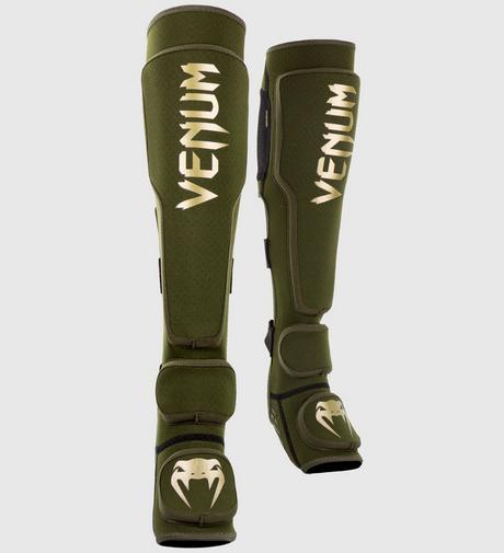 Venum Schienbeinschoner Kontact Evo – Khaki Grün/Gold – Schienbeinschoner