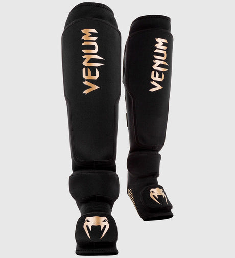 Venum Kickbox-Schienbeinschoner Kontact Evo – Schwarz/Gold – Schienbeinschoner