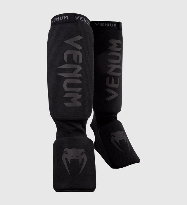 Venum Kickboks Scheenbeschermers Kontact - Schwarz/Schwarz - Schienbeinschoner