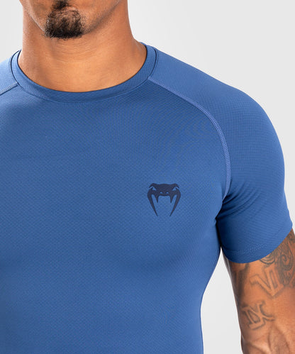 Venum Rashguard Contender Korte Mouwen - Blauw - Rashguard