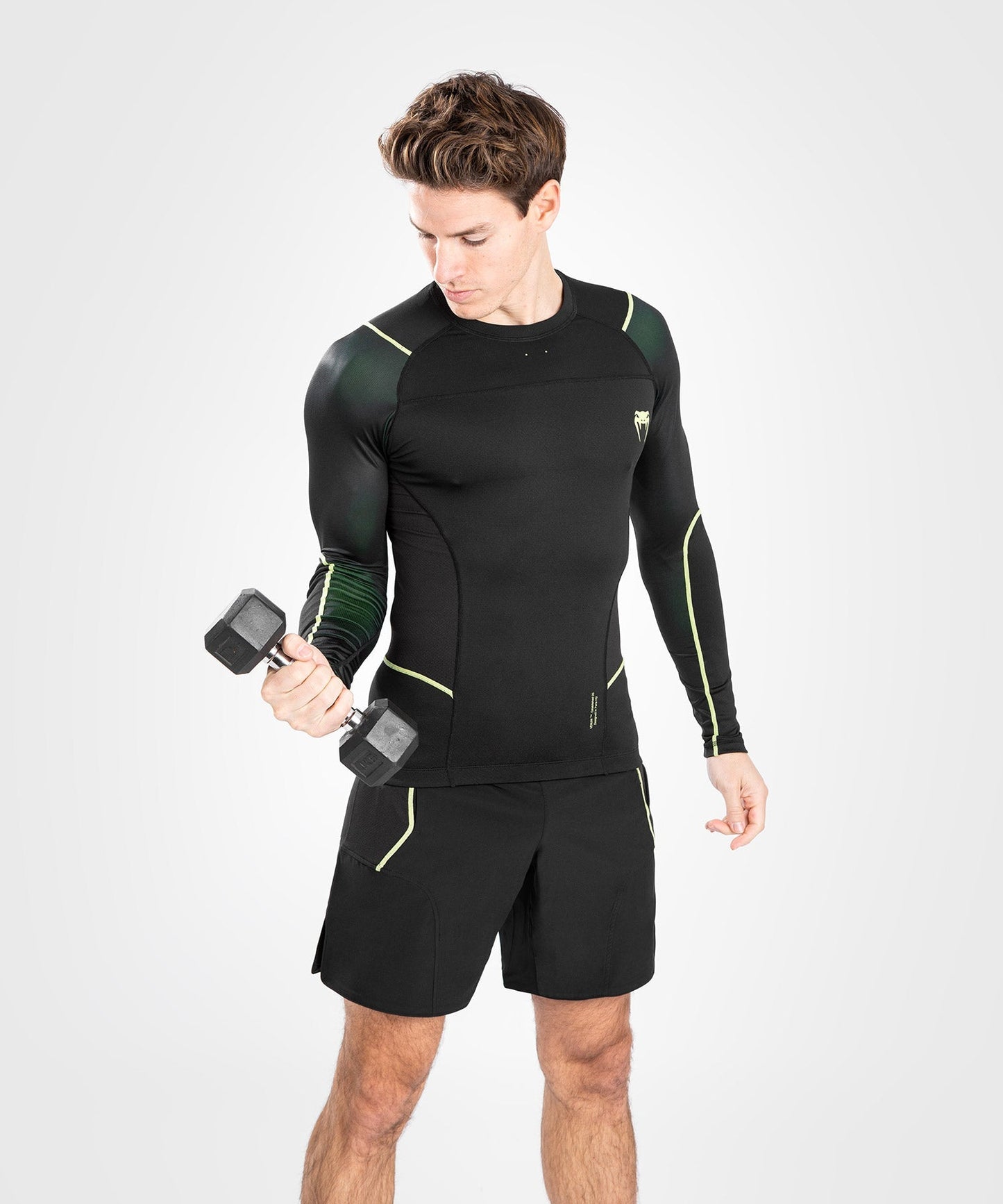 Venum Rashguard Fusion 2.0 Lange Mouwen - Zwart/Geel - Rashguard