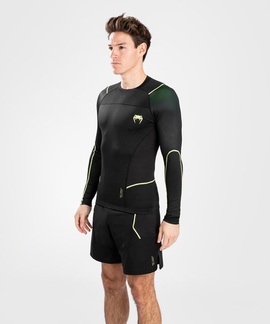 Venum Rashguard Fusion 2.0 Lange Mouwen - Zwart/Geel - Rashguard