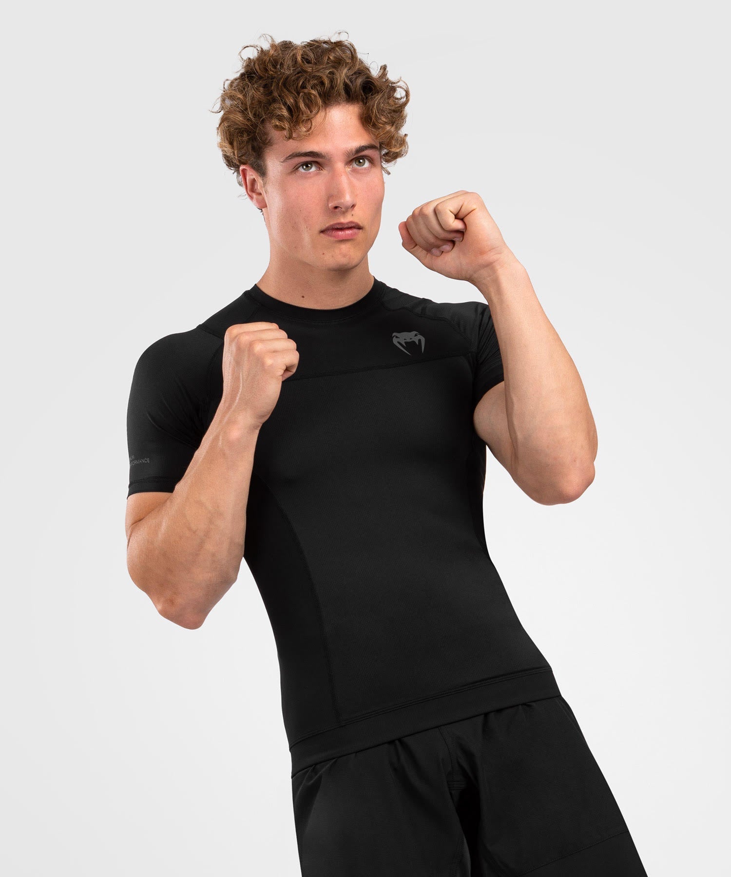 Venum Rashguard G-Fit Air Korte Mouwen - Zwart/Zwart - T-Shirt