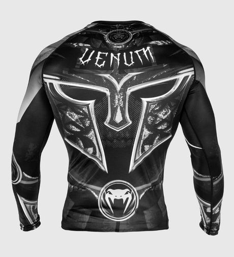 Rashguard Venum Gladiator 3.0 manches longues – Noir/Gris/Blanc