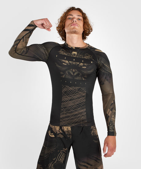 Rashguard Venum Gorilla Jungle manches longues – Noir/Marron