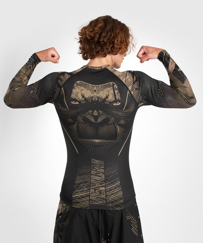 Venum Rashguard Gorilla Jungle Lange Mouwen - Zwart/Bruin - T-Shirt