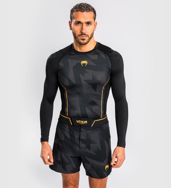 Venum Rashguard Razor Lange Mouwen - Zwart/Goud - Rashguard