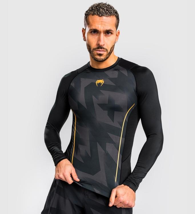 Venum Rashguard Razor Lange Mouwen - Zwart/Goud - Rashguard