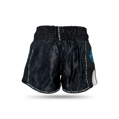 Short de Muay-Thaï Booster Slugger Wave - Noir/Bleu