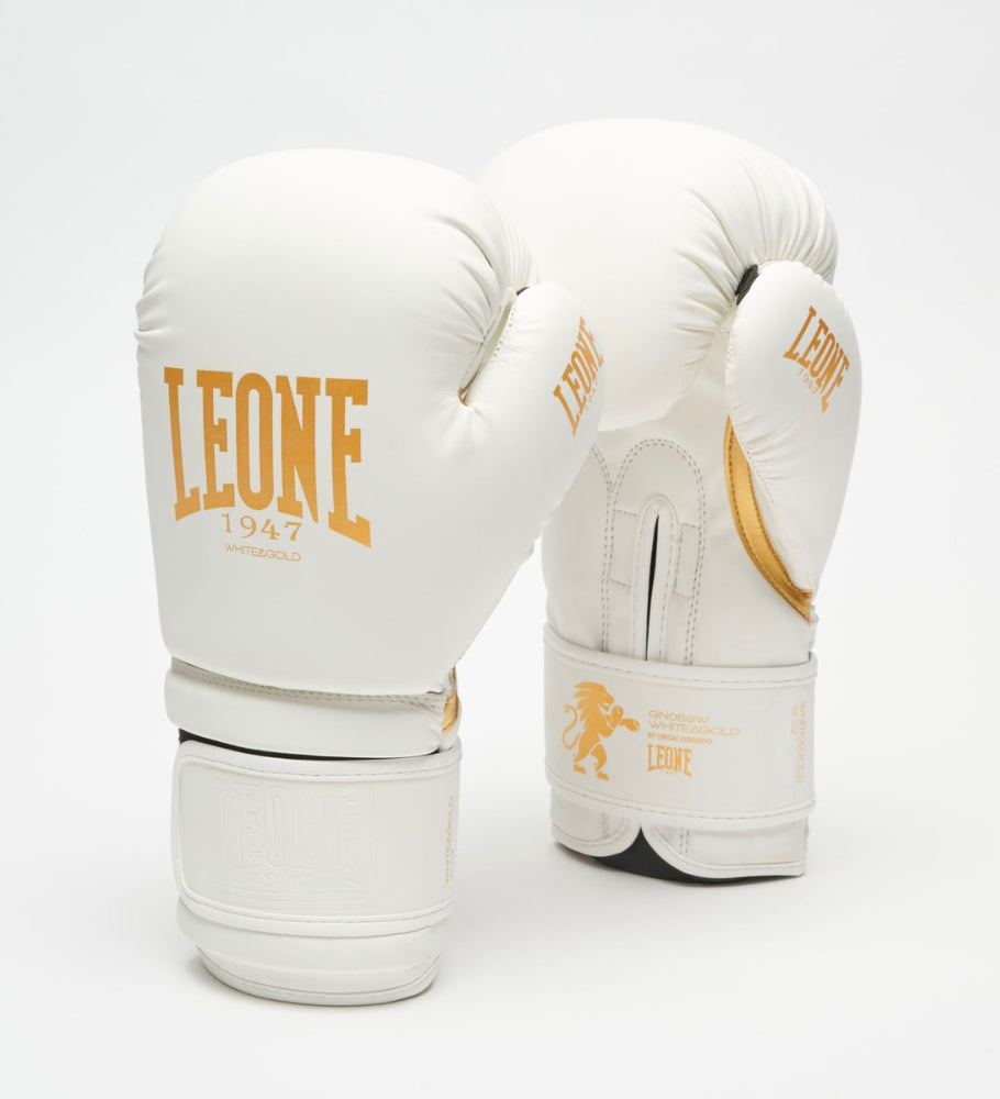 Gants de boxe Leone GN059W - Blanc/Doré