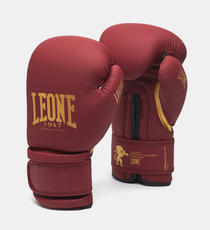 Gants de boxe Leone GN059X - Bordeaux/Doré