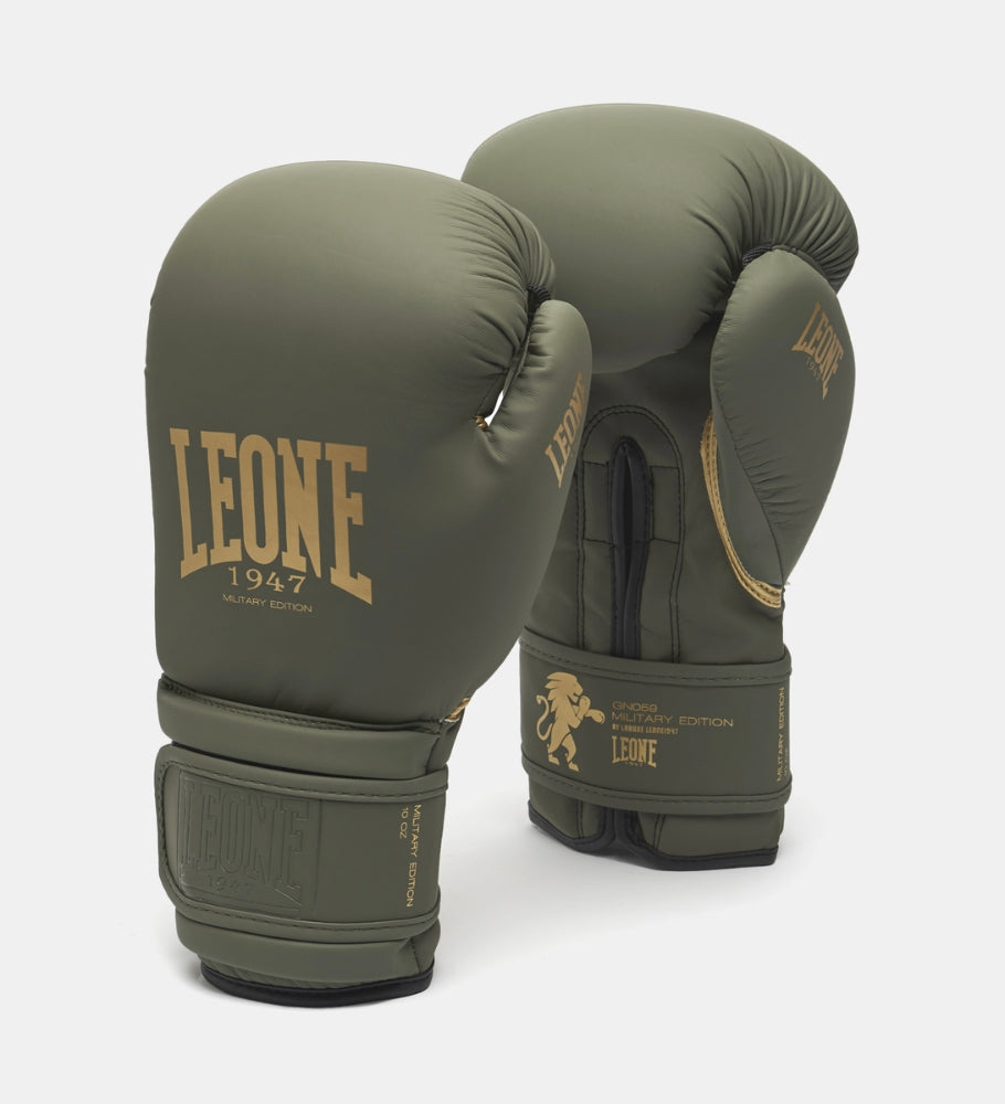 Gants de boxe Leone GN059G - Kaki/Doré